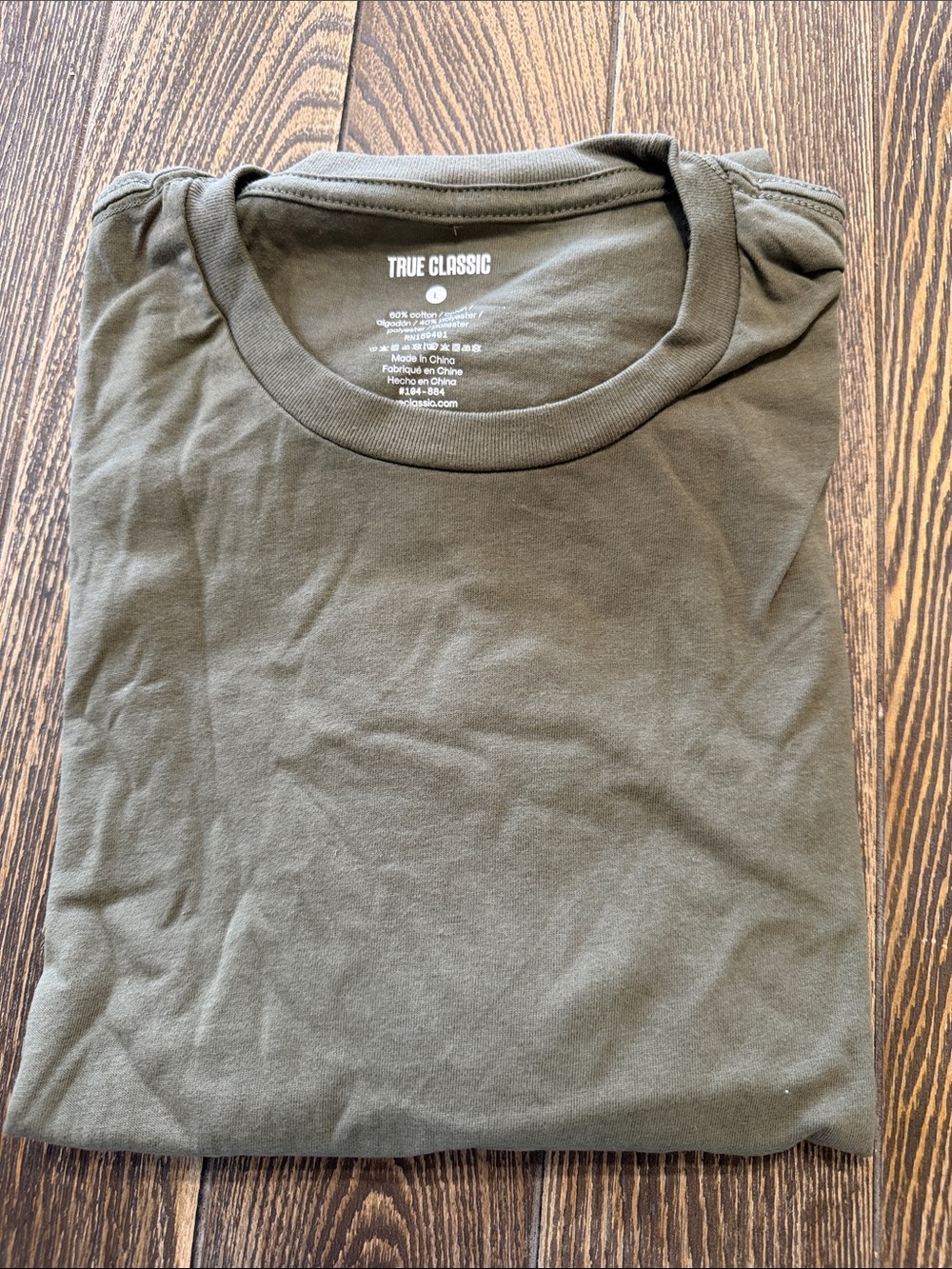 4 True Classic Men's Long Sleeve Crewneck T-Shirt green, navy, gray, white Large